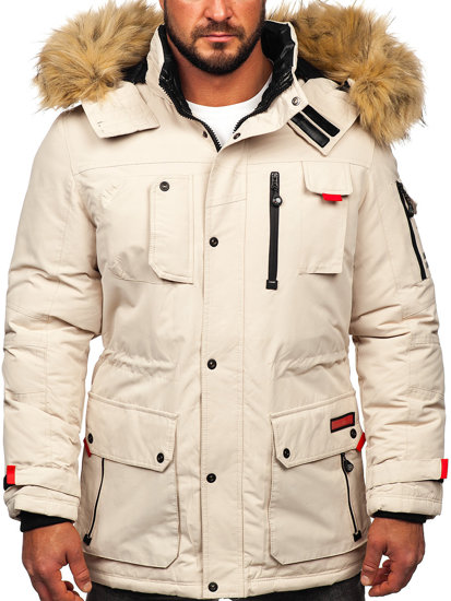 Bolf Herren Winterjacke Parka Beige  5M791