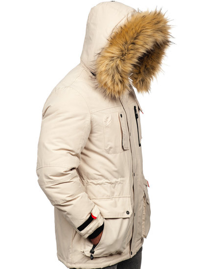 Bolf Herren Winterjacke Parka Beige  5M791