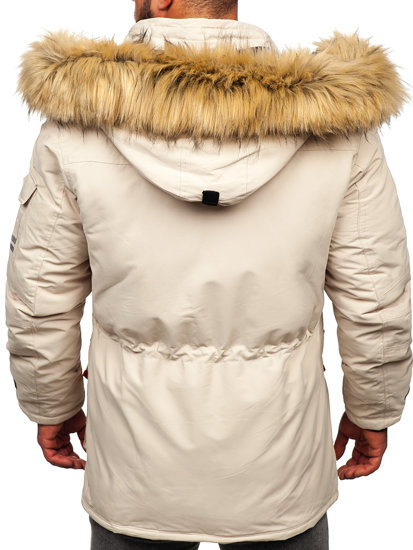 Bolf Herren Winterjacke Parka Beige  5M791