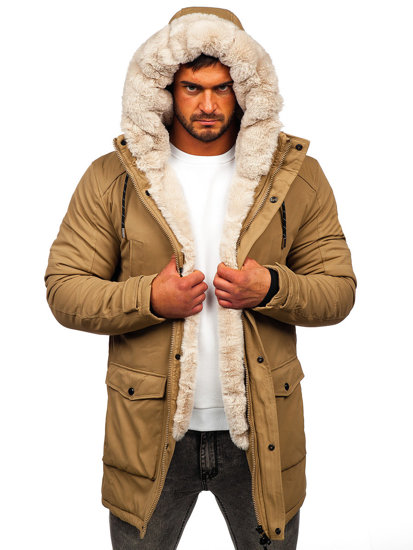 Bolf Herren Winterjacke Parka Camel  M120