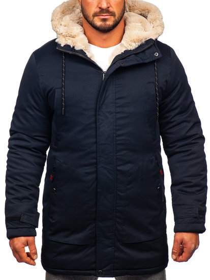 Bolf Herren Winterjacke Parka Dunkelblau  22M52