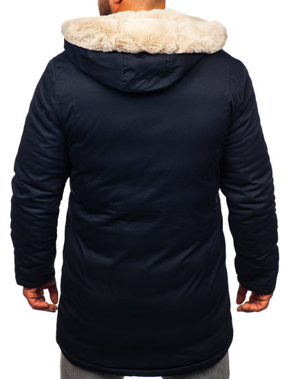 Bolf Herren Winterjacke Parka Dunkelblau  22M52