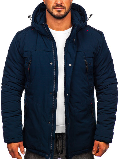 Bolf Herren Winterjacke Parka Dunkelblau  5M713