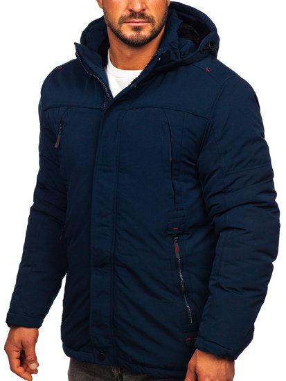 Bolf Herren Winterjacke Parka Dunkelblau  5M717