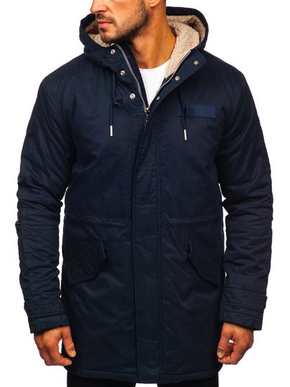 Bolf Herren Winterjacke Parka Dunkelblau  EX838