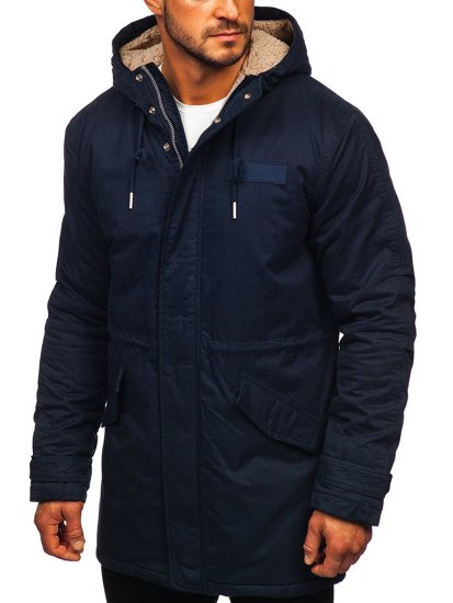 Bolf Herren Winterjacke Parka Dunkelblau  EX838