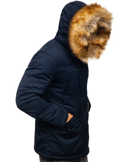 Bolf Herren Winterjacke Parka Dunkelblau  JK355