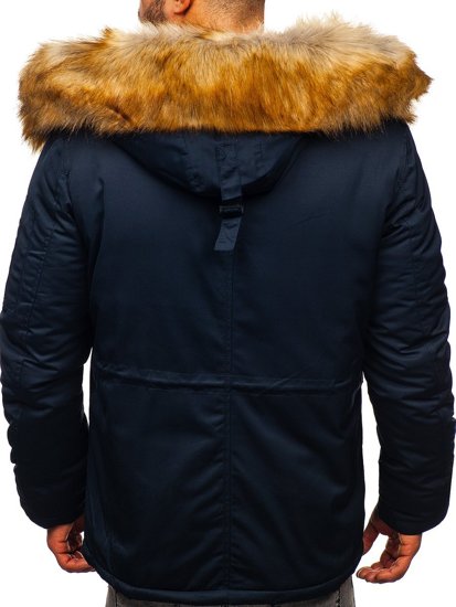 Bolf Herren Winterjacke Parka Dunkelblau  JK355