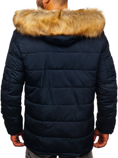 Bolf Herren Winterjacke Parka Dunkelblau  JK361