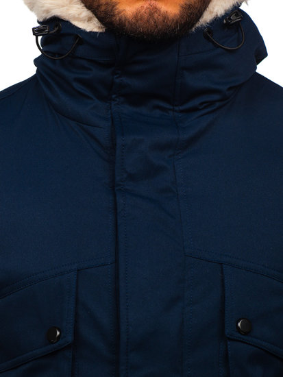 Bolf Herren Winterjacke Parka Dunkelblau  M115