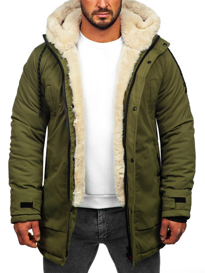 Bolf Herren Winterjacke Parka Grün  22M52