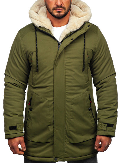 Bolf Herren Winterjacke Parka Grün  22M52