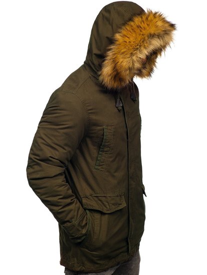 Bolf Herren Winterjacke Parka Grün  5284