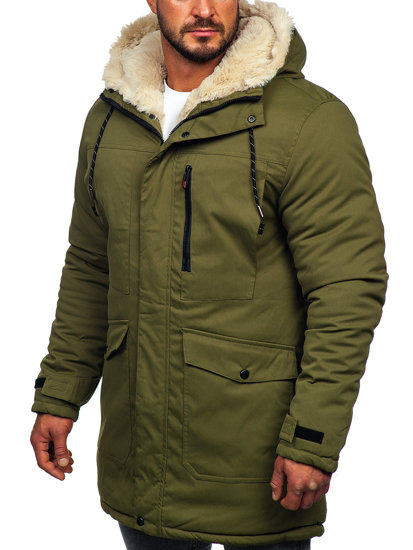 Bolf Herren Winterjacke Parka Khaki  22M37