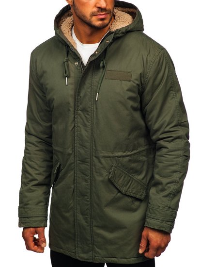 Bolf Herren Winterjacke Parka Khaki  EX838