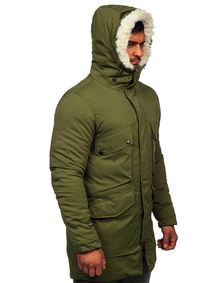 Bolf Herren Winterjacke Parka Khaki  M115