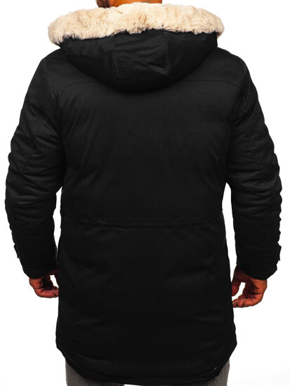 Bolf Herren Winterjacke Parka Schwarz  22M317