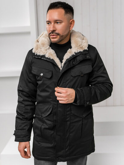 Bolf Herren Winterjacke Parka Schwarz  22M318A1