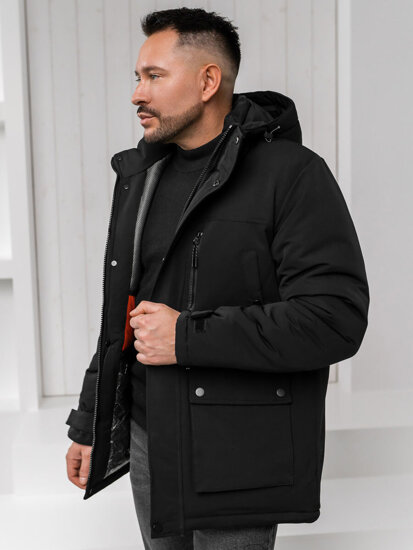 Bolf Herren Winterjacke Parka Schwarz  22M323A1