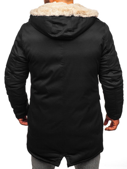 Bolf Herren Winterjacke Parka Schwarz  22M37