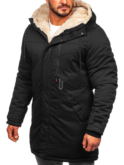 Bolf Herren Winterjacke Parka Schwarz  22M38