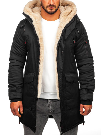 Bolf Herren Winterjacke Parka Schwarz  22M50