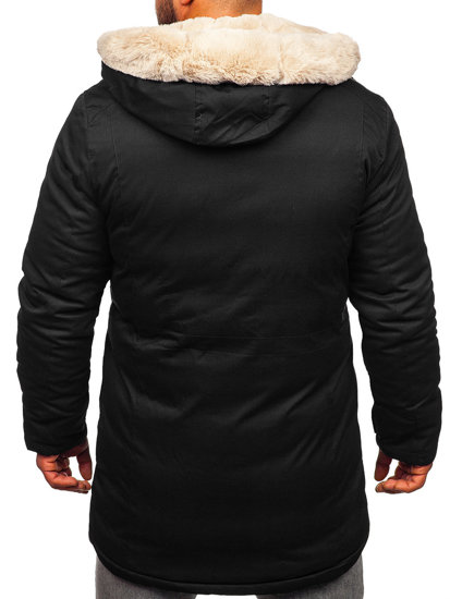 Bolf Herren Winterjacke Parka Schwarz  22M52