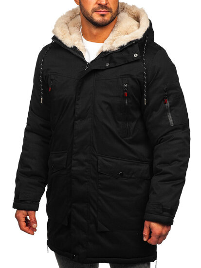 Bolf Herren Winterjacke Parka Schwarz  5M3123