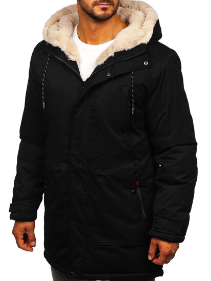 Bolf Herren Winterjacke Parka Schwarz  5M3132