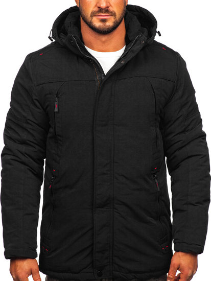 Bolf Herren Winterjacke Parka Schwarz  5M717