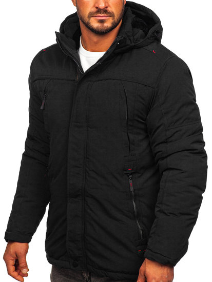 Bolf Herren Winterjacke Parka Schwarz  5M717