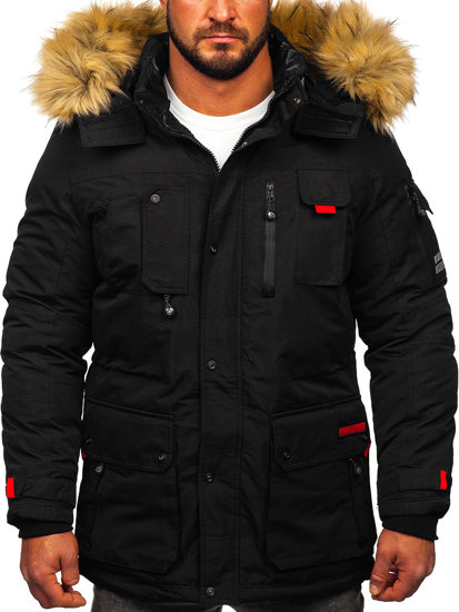 Bolf Herren Winterjacke Parka Schwarz  5M791