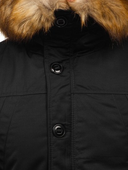 Bolf Herren Winterjacke Parka Schwarz  JK355