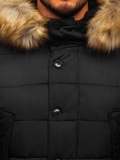 Bolf Herren Winterjacke Parka Schwarz  JK361