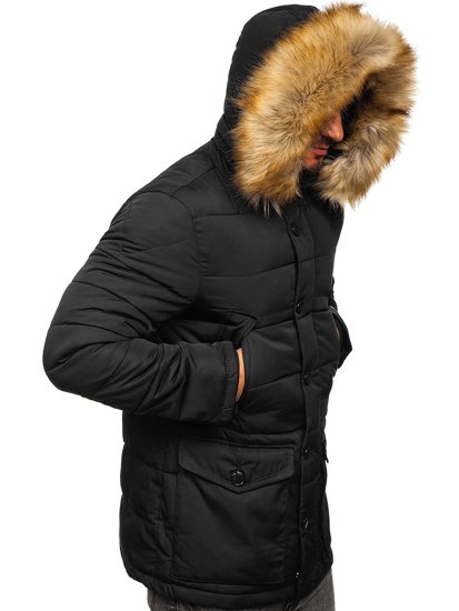 Bolf Herren Winterjacke Parka Schwarz  JK361