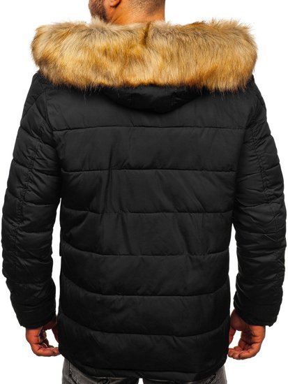 Bolf Herren Winterjacke Parka Schwarz  JK361