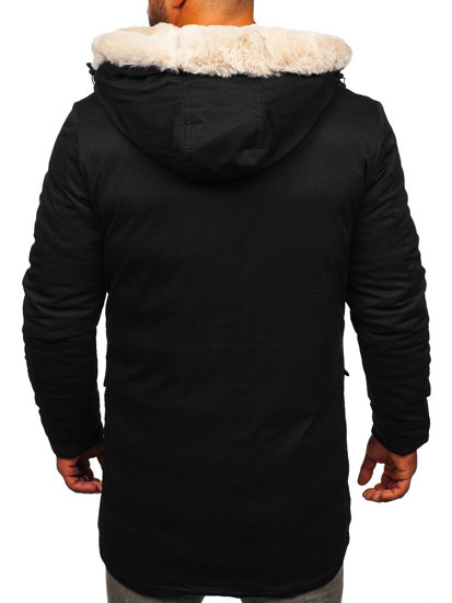 Bolf Herren Winterjacke Parka Schwarz  M115