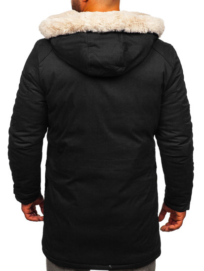 Bolf Herren Winterjacke Parka Schwarz  M120