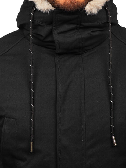 Bolf Herren Winterjacke Parka Schwarz  M120