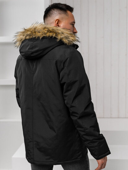 Bolf Herren Winterjacke Parka Schwarz alaska  WX032A1