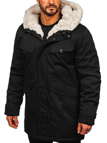 Bolf Herren Winterjacke Parka Schwarz parka  22M318