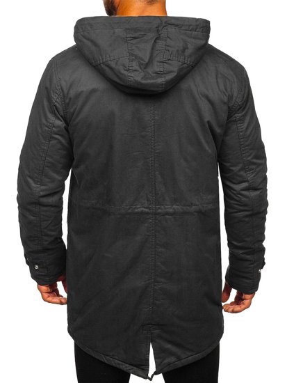 Bolf Herren Winterjacke Parka Schwarzgrau  EX838