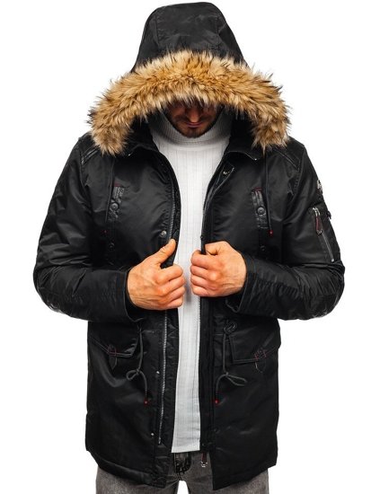 Bolf Herren Winterjacke Schwarz  1080