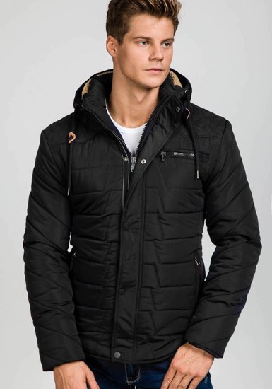 Bolf Herren Winterjacke Schwarz  1673