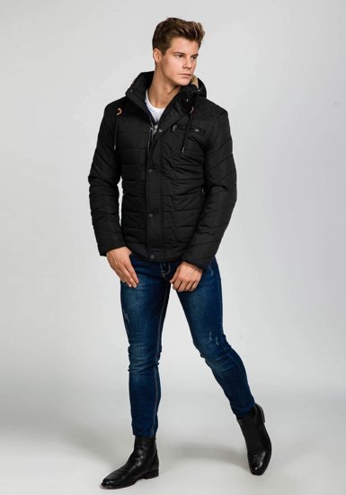 Bolf Herren Winterjacke Schwarz  1673