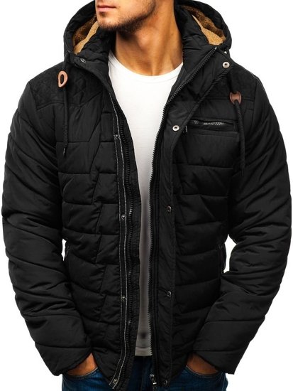 Bolf Herren Winterjacke Schwarz  1673