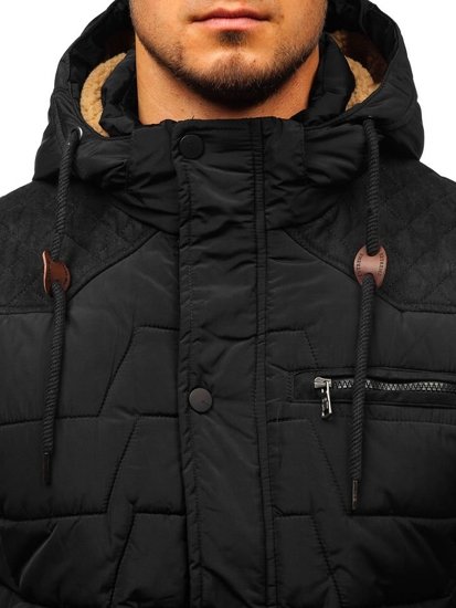 Bolf Herren Winterjacke Schwarz  1673