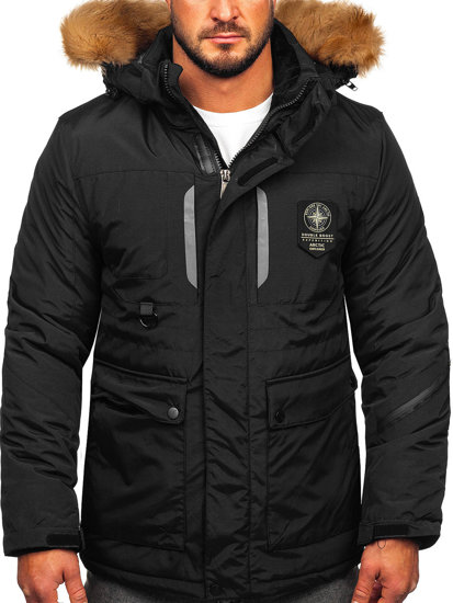 Bolf Herren Winterjacke Schwarz  1827