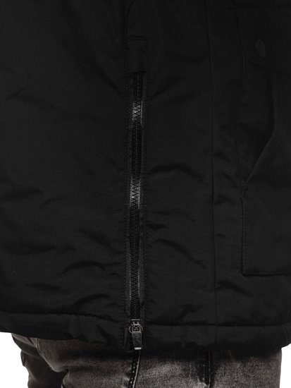 Bolf Herren Winterjacke Schwarz  1827