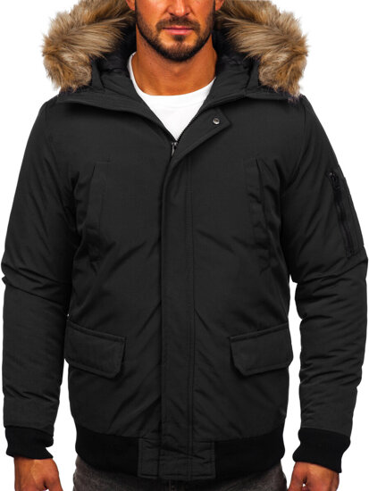 Bolf Herren Winterjacke Schwarz  2019A